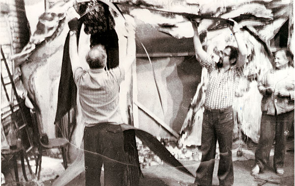 Монтаж скульптуры 1973 год.